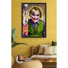 KOSS Dijital Joker Oyun Kartlı Duvar Süsü Sinema Tutkunlarına Özel Karakterli Dekorasyon Çerçeveli Kanvas Tablo