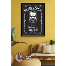 KOSS Dijital Kuru Kafa Figürlü Berber Duvar Tablosu Erkek Kuaför Salonları Için Dekoratif Çerçeveli Kanvas Tablo