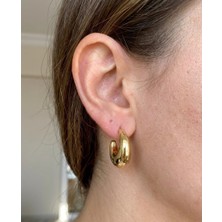 Milena Blake Yarım Ay Gold Çelik Küpe