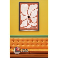 KOSS Dijital Turuncu Çiçek Desenli Bohem Tablo Modern Yatak Odası ve Ofis Için Dekoratif Çerçeveli Kanvas Tablo