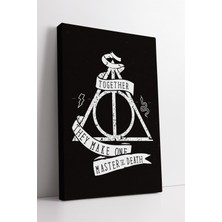 KOSS Dijital Harry Potter Ölüm Yadigarları Tipografi Tasarımı Minimal Sihir Dünyası Konsept Modern Kanvas Dekoru