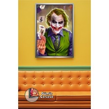 KOSS Dijital Joker Oyun Kartlı Duvar Süsü Sinema Tutkunlarına Özel Karakterli Dekorasyon Çerçeveli Kanvas Tablo