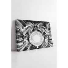 KOSS Dijital Yu Gi Oh Exodia Kanvas Tablo Yasaklanmış Güç Efsanevi Canavar Anime Çizimi Dinamik Duvar Dekoru