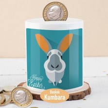 Asilmeydan Sevimli Mutlu Paskalya Tanşanı Seramik Kumbara 27 cm Çapında Açılabilir Kapaklı