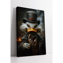 KOSS Dijital Gotik Şapkalı Öfkeli Ördek Karakterli Dekoratif Kanvas Tablo Modern Duvar Süsleme