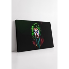 KOSS Dijital Joker Portre Neon Görünümlü Karanlık Arka Planlı Modern Sanatsal Kanvas Duvar Tablosu