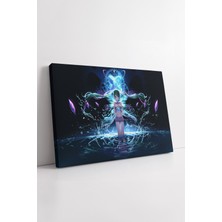 KOSS Dijital Hatsune Miku Su ve Işık Efektleri Fantastik Aura Sahnesi Parlak Renkler Dekoratif Kanvas Tablo