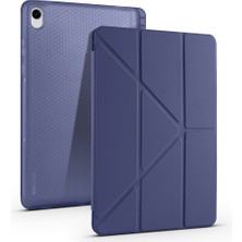 Galaxy Tab S11 Kılıf Zore Tri Folding Kalem Bölmeli Standlı Kılıf - Lacivert