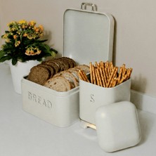 Sarkap Home Açık Gri Galvaniz Bread Küçük Boy Ekmeklik & Storage Kutu Set
