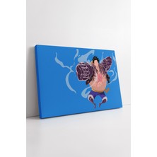 KOSS Dijital Anime One Piece Luffy Gear 4 Formu Minimal Çizim Dinamik Güç Efektli Duvar Dekoru Kanvas Tablo