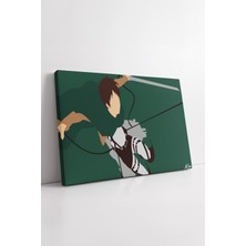 KOSS Dijital Attack On Titan Eren Minimalist Kanvas Tablo Manevra Pozu Stilize Anime Çizimi Modern Duvar Dekoru
