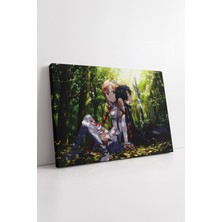 KOSS Dijital Kirito Asuna Orman Sahnesi Anime Romantik Sword Art Online Temalı Kanvas Tablo Duvar Süsü