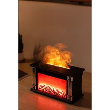 Exenar Şömine Alev Efektli Ultrasonik Hava Nemlendirici Uzaktan Kumanda Aromaterapi Buhar Makinesi 300ML