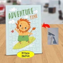 Asilmeydan Sörf Yapan Aslancık 99 Parça Puzzle Yapboz Tablo-1191-192
