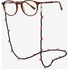 OptiPoint Siyah Kum Boncuk Kirazlı Gözlük Ipi