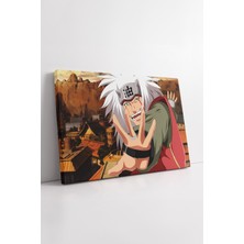 KOSS Dijital Naruto Jiraiya Efsanevi Ninja Kanvas Tablo Konoha Arka Planlı Anime Duvar Dekorasyonu Modeli