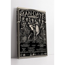 KOSS Dijital Man Date Festival Kanvas Tablo Siyah Beyaz Retro Etkinlik Afişi Stilize Duvar Sanatı