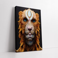 KOSS Dijital Sürreal Aslan Kanvas Duvar Tablosu