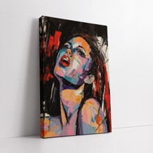 KOSS Dijital Renkli Soyut Kadın Kanvas Tablo