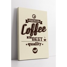 KOSS Dijital Premium Coffee Tipografi Tasarım Mutfak Dekoru Vintage Yazı Stilinde Şık Kanvas Tablo Modeli