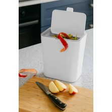 Primanova Flip Banyo Mutfak Tezgah Üstü Çöp Kovası - Beyaz