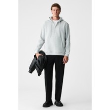 Grimelange JUSTUS Erkek Kapüşonlu Kanguru Cepli Fermuar Yakalı Grimelanj Sweatshirt