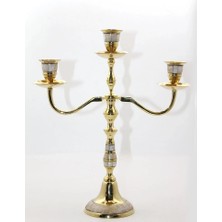 Die Grup Pirinç Sedefli 3'lü Şamdan 19124 DIEGRP-RSKRGLT34