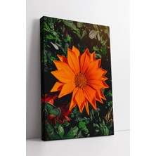 KOSS Dijital Canlı Turuncu Çiçek Detaylı Doğal Görünümlü Modern Dekoratif Çiçek Temalı Kanvas Tablo