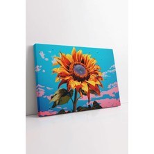 KOSS Dijital Ay Çiçeği Kanvas Tablo, Ay Çiçeği Tasarım Kanvas Tablo, Lüks Kalite, Modern Tablo, Dekoratif Tablo