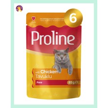 Proline Pouch Tavuklu Yaş Kedi Maması Seti 6X85 gr