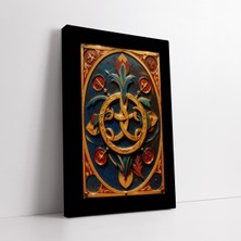 KOSS Dijital Soyut Yapraklı Desenler Kanvas Tablo