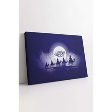 KOSS Dijital Islami Kanvas Tablo, Hicret Temalı Tablo, Mavi Islami Tablo, Premium Kalite, Dekoratif Tablo