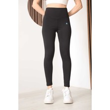 Arda Kadın Siyah Yüksek Bel Toparlayıcı Fit Spor Tayt - Esnek ve Şık Fitness Pilates Taytı