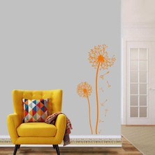Asilmeydan Uçuşan Karahindiba Otu, Çiçek, Doğa Dekoratif Duvar Sticker, Çıkartma, Etiket Turuncu