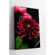KOSS Dijital Koyu Kırmızı Çiçek Tasarımı Canlı Renkli Bitki Sanatı Estetik Duvar Dekorasyonu Kanvas Tablo