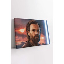 KOSS Dijital Obi Wan Kenobi Ewan Mcgregor Yıldız Savaşları Işın Kılıcı Film Afişi Dekoratif Yatay Kanvas Tablo