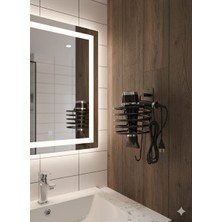 Octopus Bazaar Yapışkanlı Vidalı Siyah Fön Makinası Askısı Saç Kurutma Makinesi Tutacağı Fön Makinesi Askı Aparatı