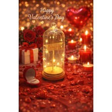 Seymen Bıçakçılık LED Işıklı Cam Fanus Aşk Lambası | Sevgililer Günü Dekoratif I Love You Işığı, Romantik Hediyelik