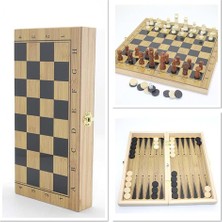 Katre46 Ahşap Satranç ve Tavla Seti