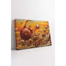 KOSS Dijital Sarı Soyut Şekiller ve Çiçek Kanvas Tablo, Ofis Salon Oturma Odası Yatak Odası Antre, Modern Tablo