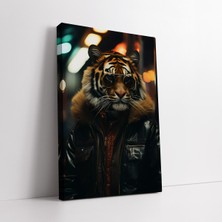 KOSS Dijital Insan Görünümlü Karizma Kaplan Sanatsal Kanvas Tablo, Ofis Antre Yatak Odası Için Dekoratif Tablo