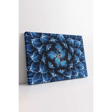 KOSS Dijital Mavi Sukulent Çiçeği Dekoratif Kanvas Tablo, Ev Ofis Antre Salon Yatak Odası Için Çiçek Duvar Dekoru