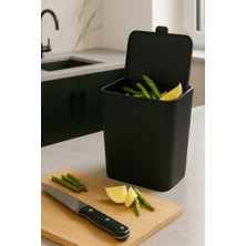 Primanova Flip Banyo Mutfak Tezgah Üstü Çöp Kovası -Siyah