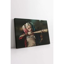 koss dijital harley quinn sopa  ekibi margot robbie süper kötü kahraman film afişi dekoratif kanvas tablo