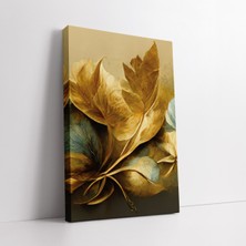 KOSS Dijital Altın Renkli Yapraklar Kanvas Tablo