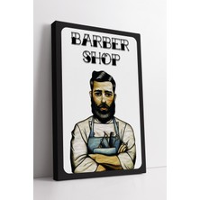 KOSS Dijital Barber Shop Gentleman Illüstrasyonlu Modern Retro Stil Berber Dekorasyonu Için Kanvas Duvar Tablosu