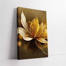 KOSS Dijital Altın Renkli Lotus Çiçeği Kanvas Tablo