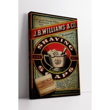 KOSS Dijital Vintage Shaving Soap Etiketi Retro Berber Temalı Dekoratif Kanvas Duvar Sanat Tablosu