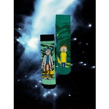 Al Bi 90Lık Al Bi 90'lık Rıck & Morty Çizgi Film Temalı 2 Çift Pamuklu Çorap