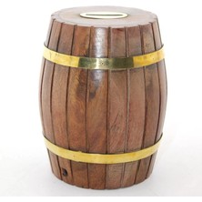 Die Grup Pirinç Ahşap Fıçı Kumbara 12.5 cm WB535 DIEGRP-RSKRGLT34